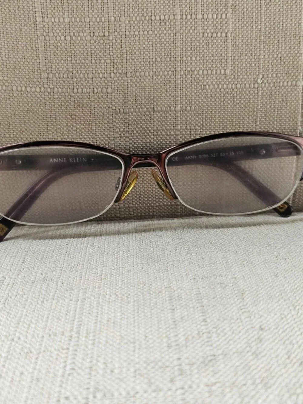 Vintage Anne Klein Women Glasses Frame Half Rim Glasses eyewear Bronze AKNY9096